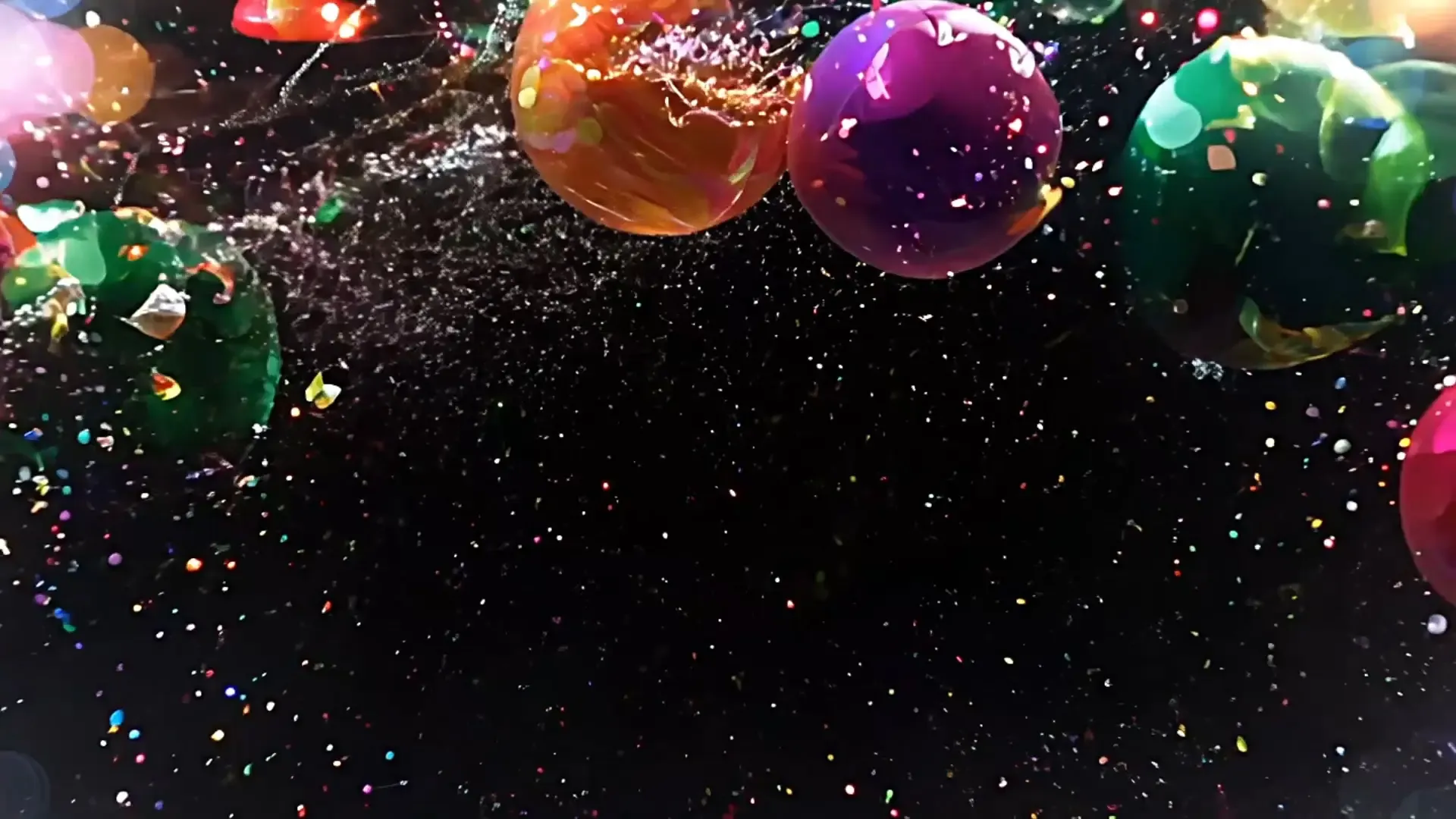 Vibrant Confetti Burst with Floating Orbs Overlay for Logo Animation